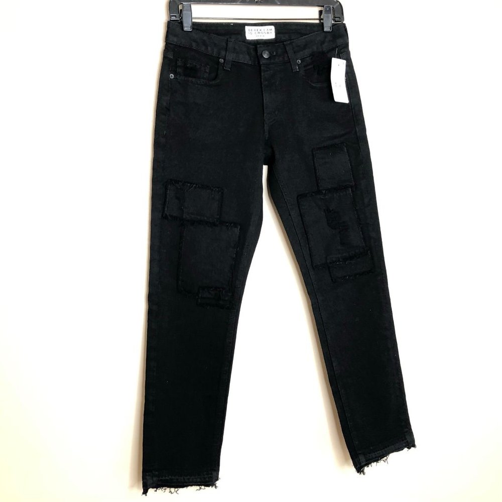 Derek Lam 10 Crosby Denim Mila Patchwork Girlfriend Jeans - Picture 7 of 16